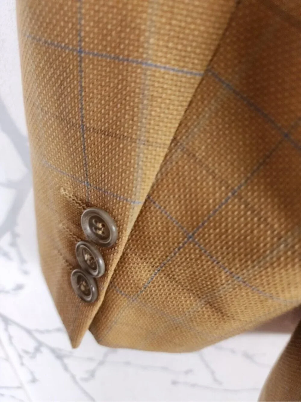 Hunt Club Yellow Checks 45% Wool Blazer Sport Coat